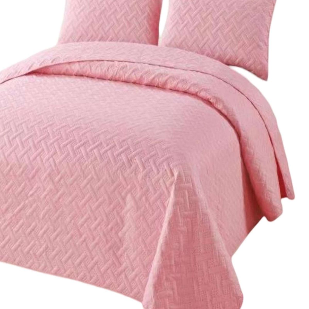 GENERICO - CUBRECAMA COLCHAS QUILT DE VERANO KING ROSADO