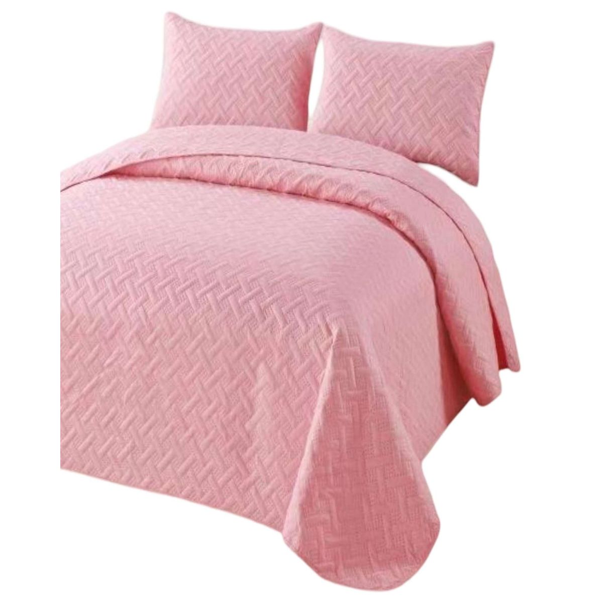 GENERICO - CUBRECAMA COLCHAS QUILT DE VERANO KING ROSADO