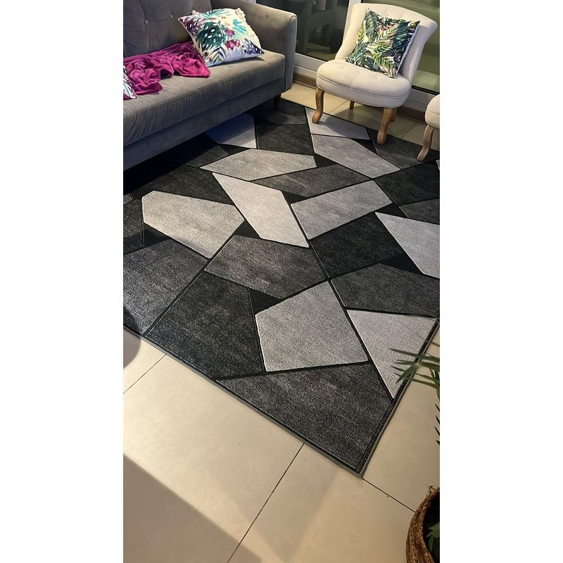 GENERICO - ALFOMBRA PARA LIVING ANTIDESLIZANTE CON DISEÑOS TRIDIMENCIONALES