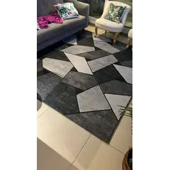 GENERICO - ALFOMBRA PARA LIVING ANTIDESLIZANTE CON DISEÑOS TRIDIMENCIONALES