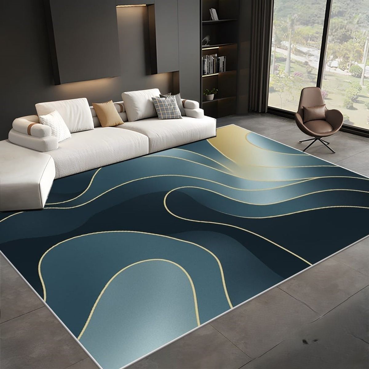 GENERICO - ALFOMBRA PARA LIVING ANTIDESLIZANTE CON DISEÑOS TRIDIMENCIONALES