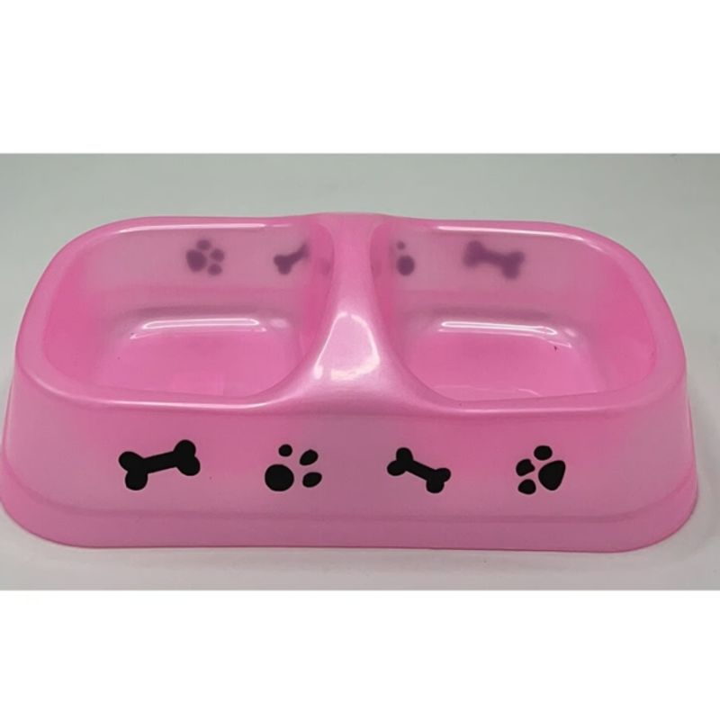 GENERICO - Taza Doble Para Mascota Cuadrada Plastico