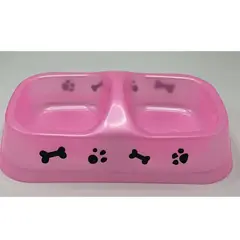 GENERICO - Taza Doble Para Mascota Cuadrada Plastico