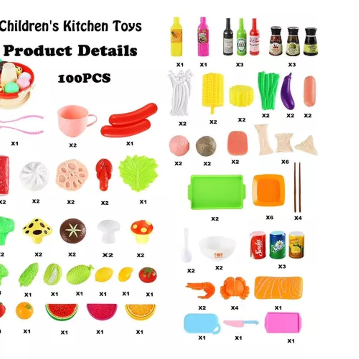 GENERICO - 101 Juguetes De Cocina Para Niños Juguete De Olla Caliente