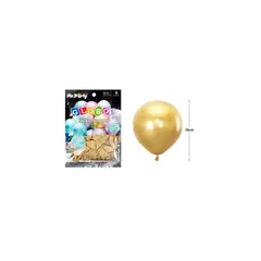 GENERICO - Globos De Látex Dorado Cromados Metalizados 28cm 20pcs