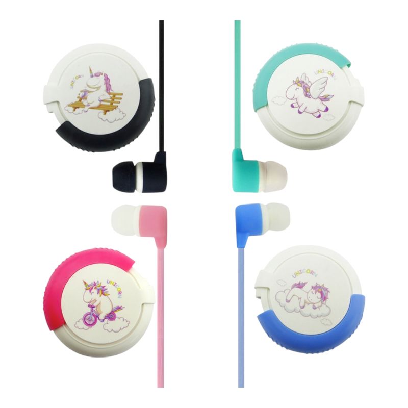 GENERICO - Audifonos Para Niños Con Cable Unicornio En Blister negro