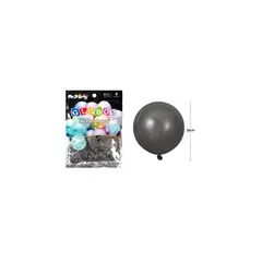 GENERICO - Globos De Látex Negro Cromados Metalizados 28cm 20pcs