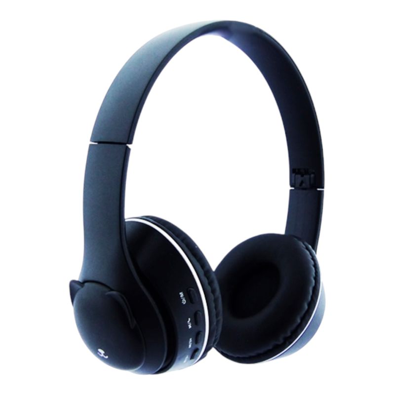 GENERICO - Audifonos Para Niños Bluetooth Diseño De Oso Recargable FM-TF negro