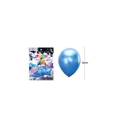 GENERICO - Globos De Látex Azul Cromados Metalizados 35cm 20pcs