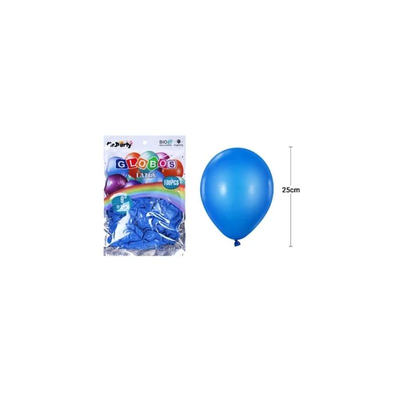 GENERICO - Globos De Látex Azul Oscuro Mate 25cm 100pcs
