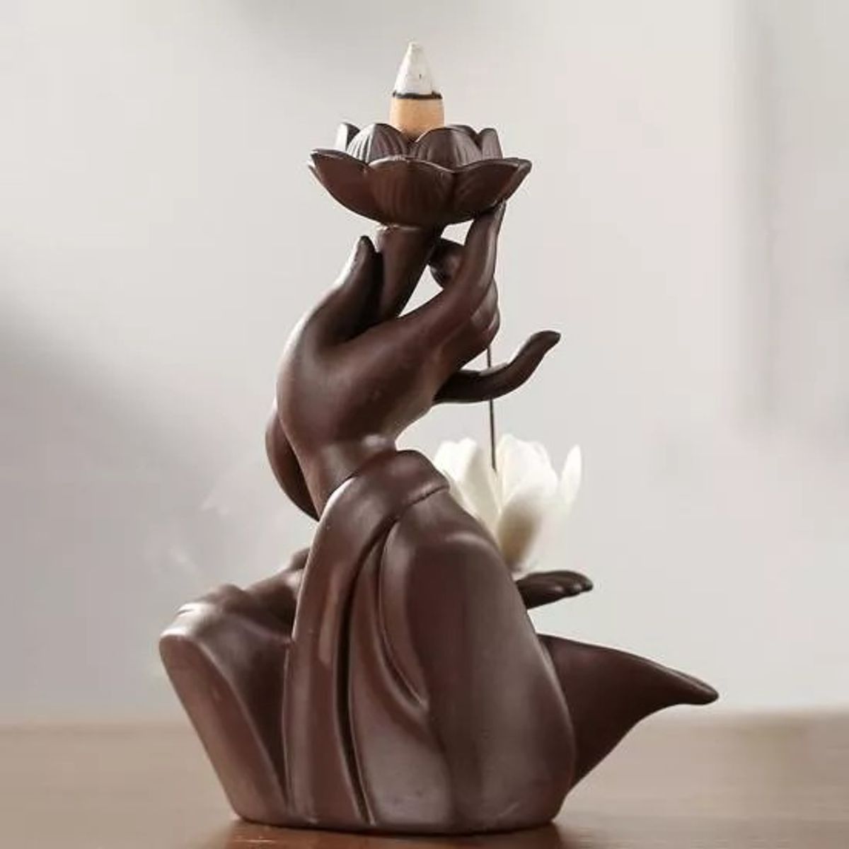 KUANGYE - Cascada De Humo Mano Flor De Loto + 40 Conitos Inciensos