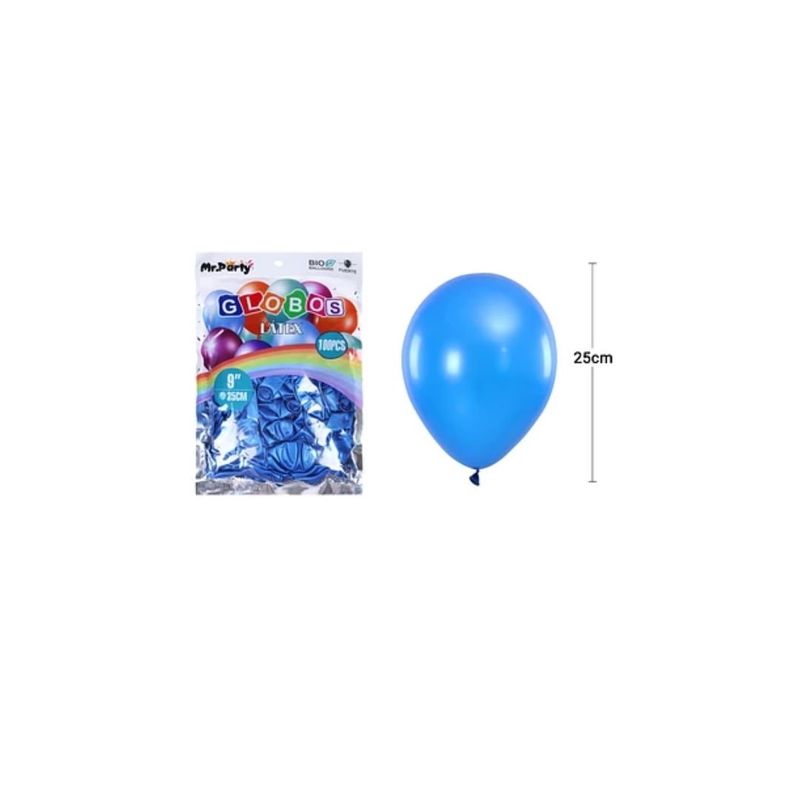 GENERICO - Globos De Látex Perlado Azul Oscuro 25cm 100pcs