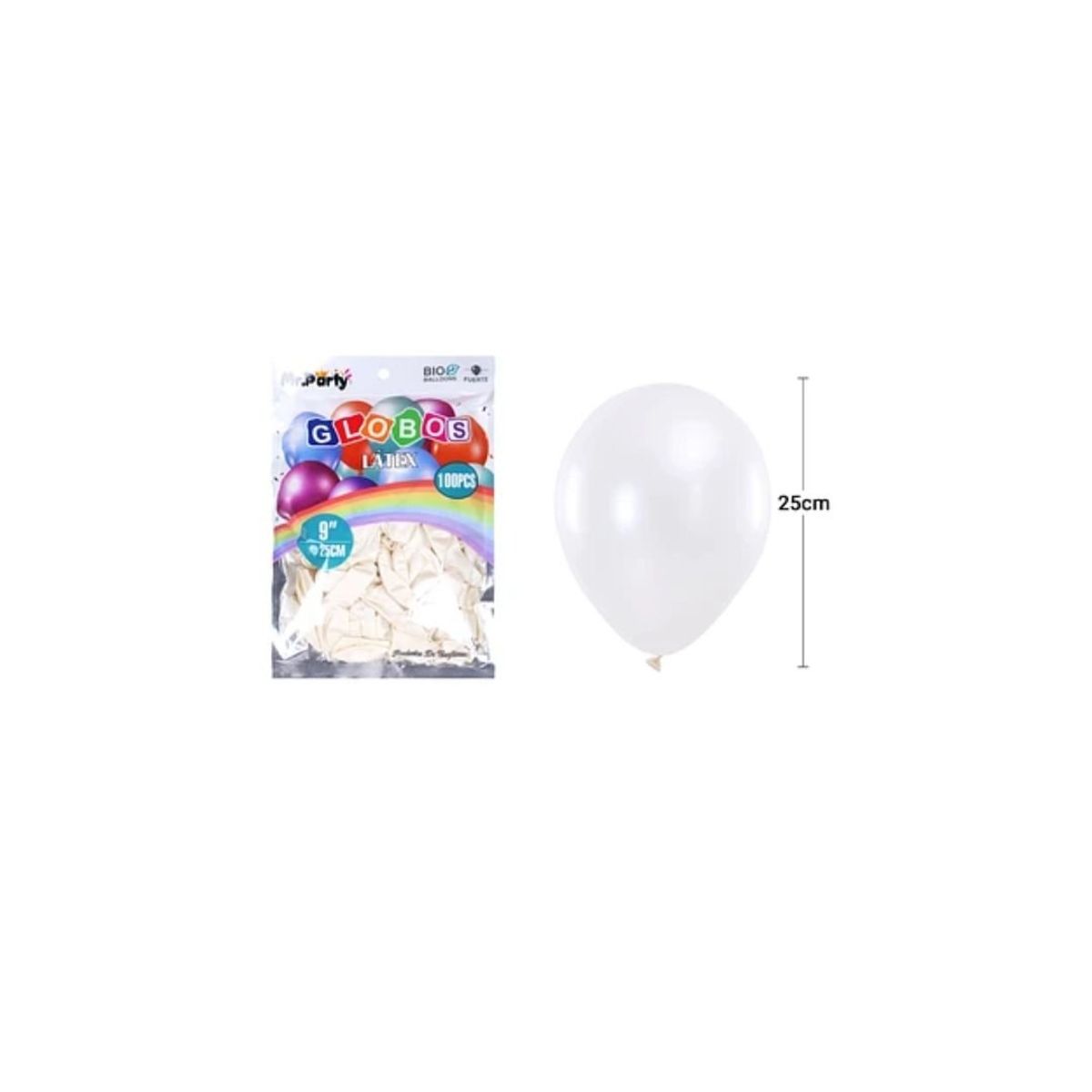 GENERICO - Globos De Látex Perlado Blanco 25cm 100pcs