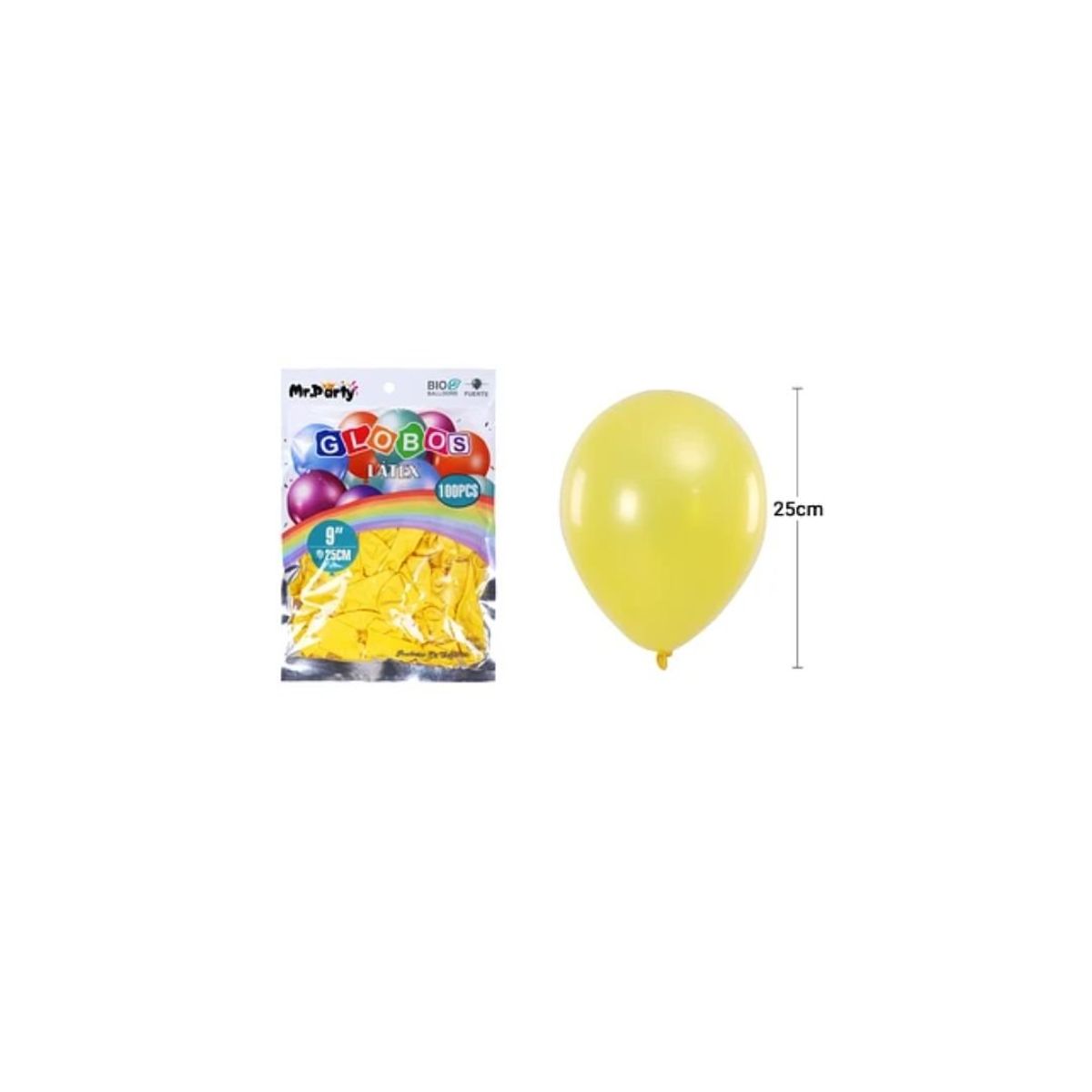 GENERICO - Globos De Látex Perlado Amarillo 25cm 100pcs