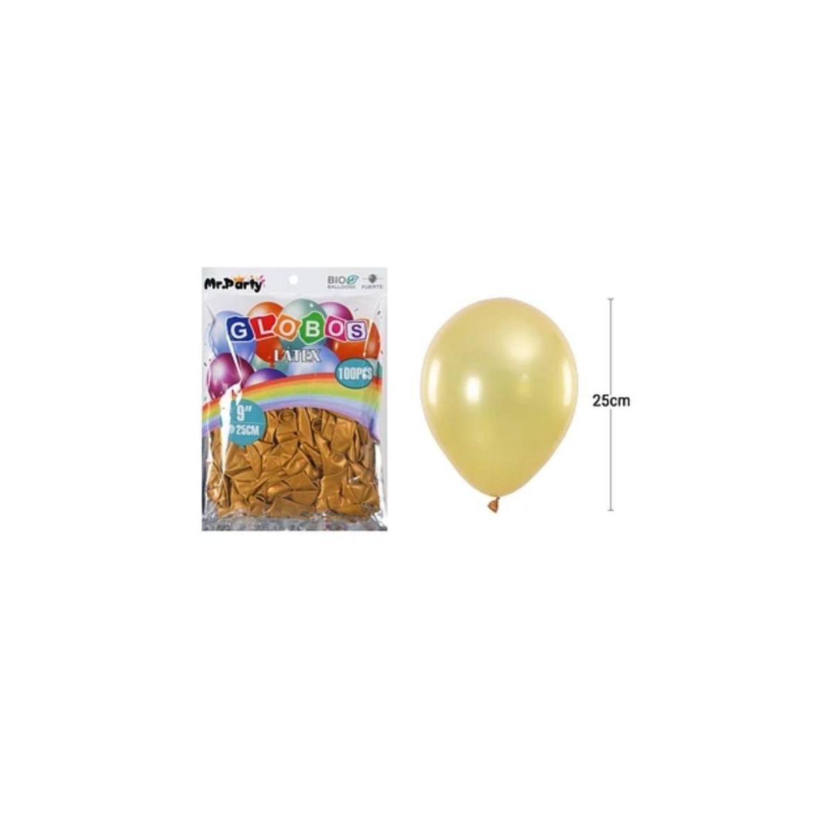 GENERICO - Globos De Látex Perlado Dorado Oscuro 25cm 100pcs