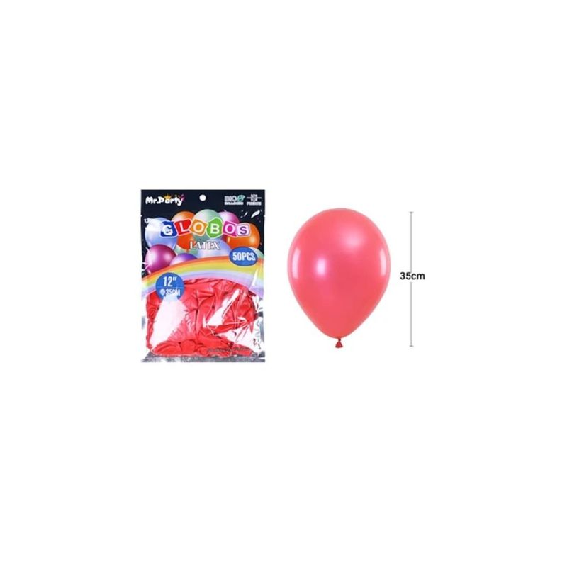 GENERICO - Globos De Látex Perlado Rojo 35cm 50pcs