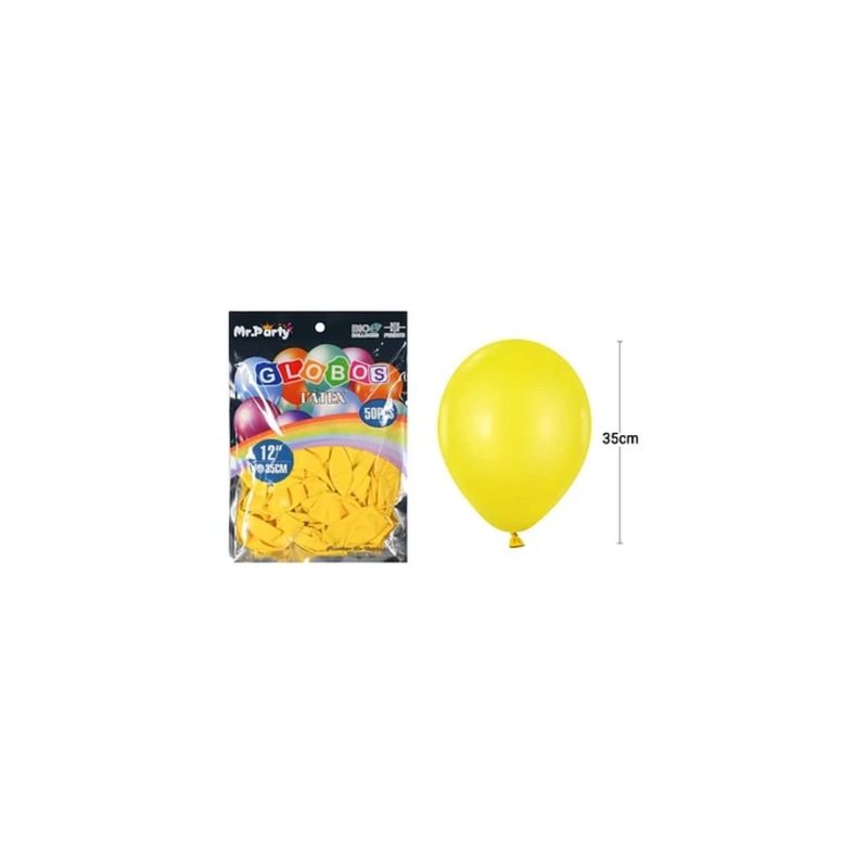 GENERICO - Globos De Látex Amarillo Mate 35cm 50pcs