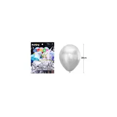 GENERICO - Globos De Látex Plateado Cromados Metalizado 28cm 50pcs