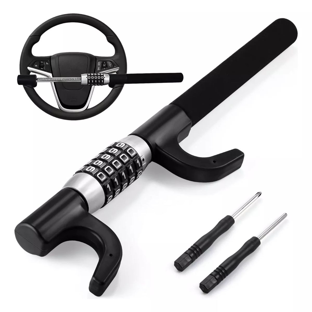 KUANGYE - Trabavolante Con Clave Universal Bloqueo De Volante