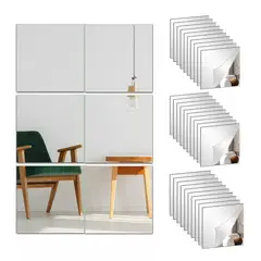 KUANGYE - Pack 12 Espejos Adhesivos Decorativos 15 X 15cm Multiusos