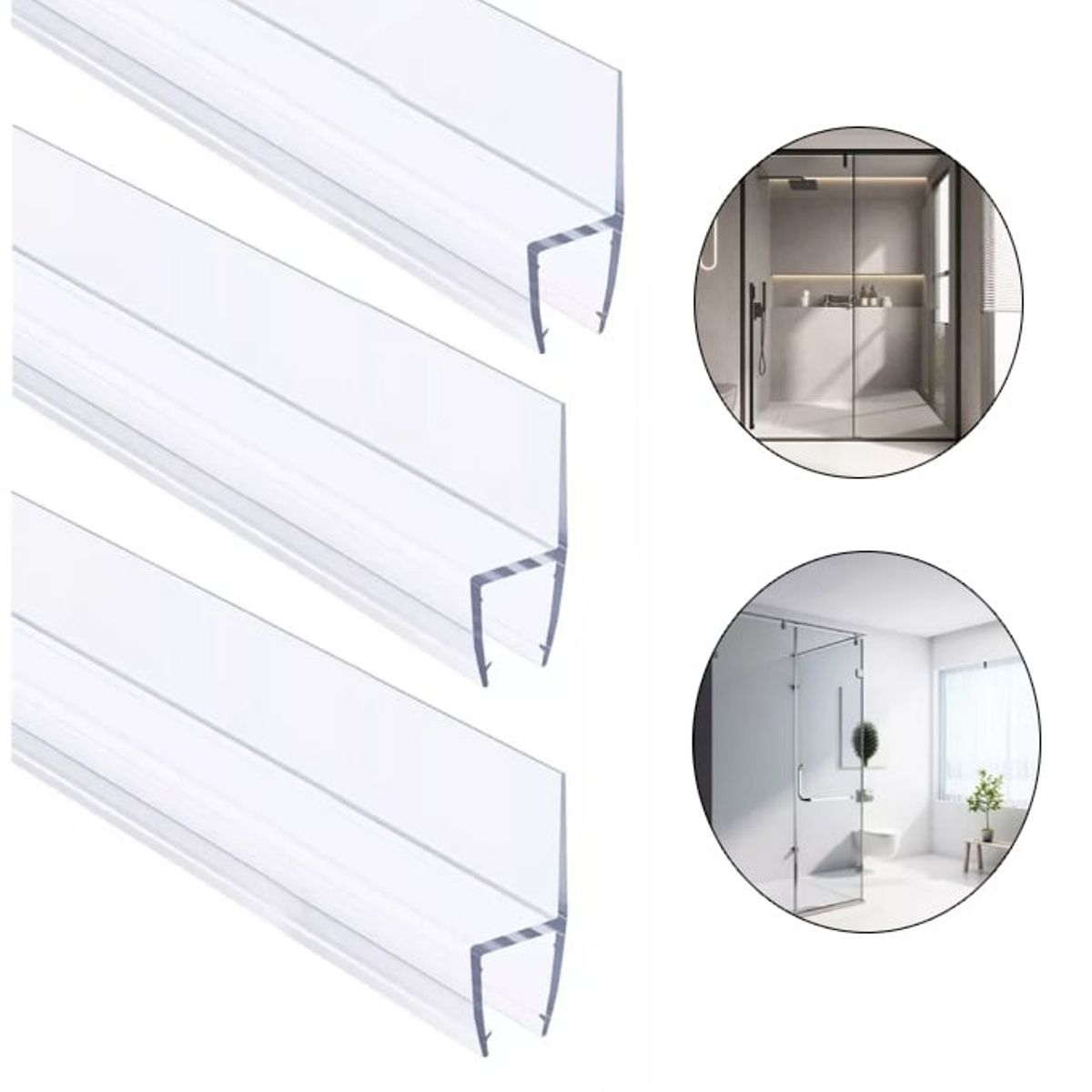 KUANGYE - Paquete De 3 Tiras De Sellado Lateral Para Puerta De Ducha