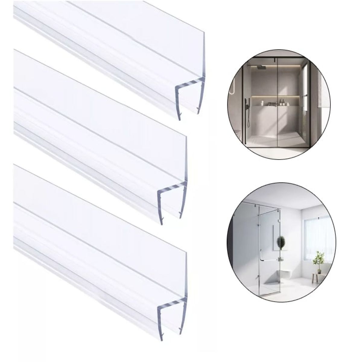 KUANGYE - Paquete De 3 Tiras De Sellado Lateral Para Puerta De Ducha