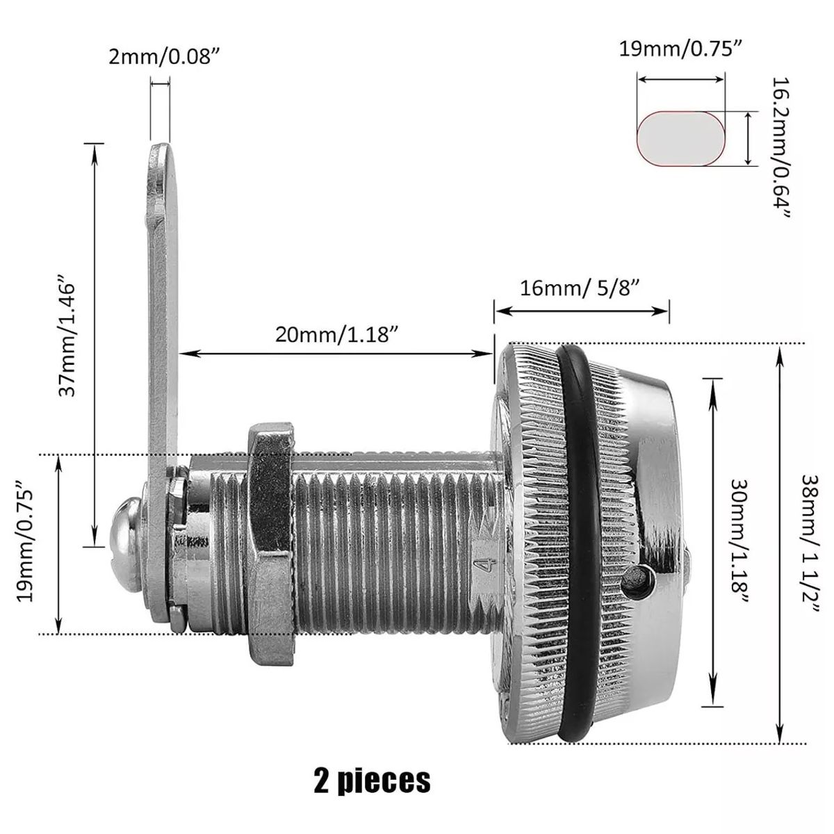 KUANGYE - Cerradura Mueble Lockers Casilleros Con Clave Ppuerta 20mm