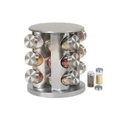 GENERICO - Condimenteros Especieros Metalico Giratorio 12 Frascos