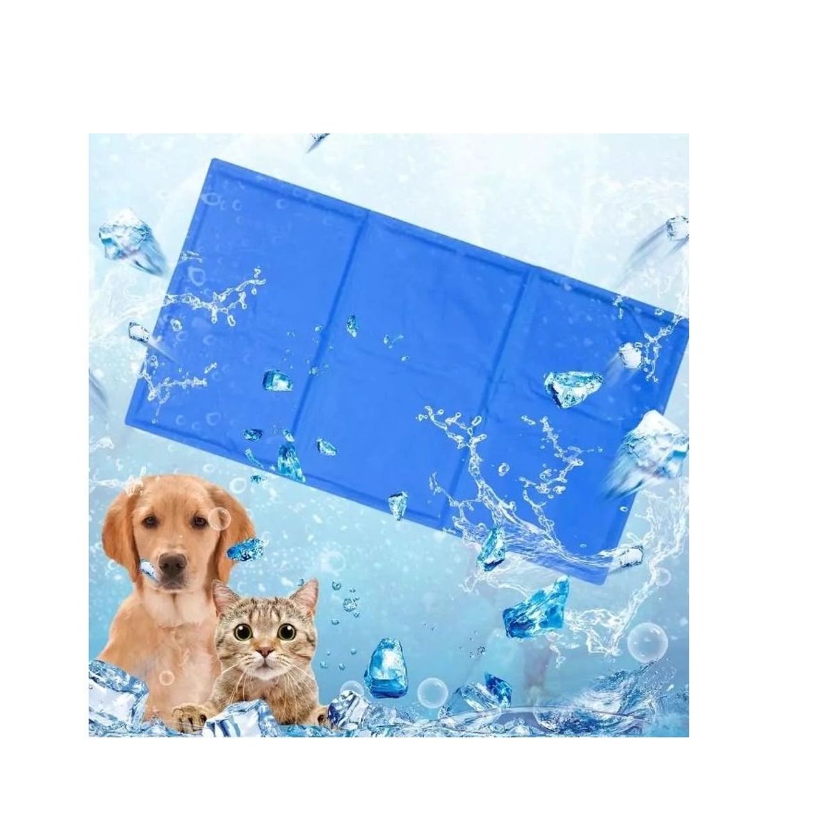 GENERICO - Manta Refrescante De Gel Frio Mascotas Talla Xl 96x81 Blue