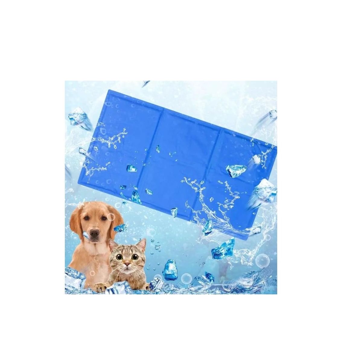 GENERICO - Manta Refrescante De Gel Frio Mascotas Talla Xl 96x81 Blue