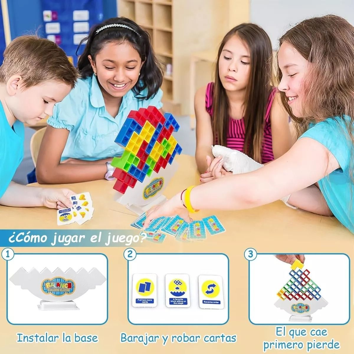 TNAKIEX - Juego De Bloques De Equilibrio Tetra Tower 64 Piezas