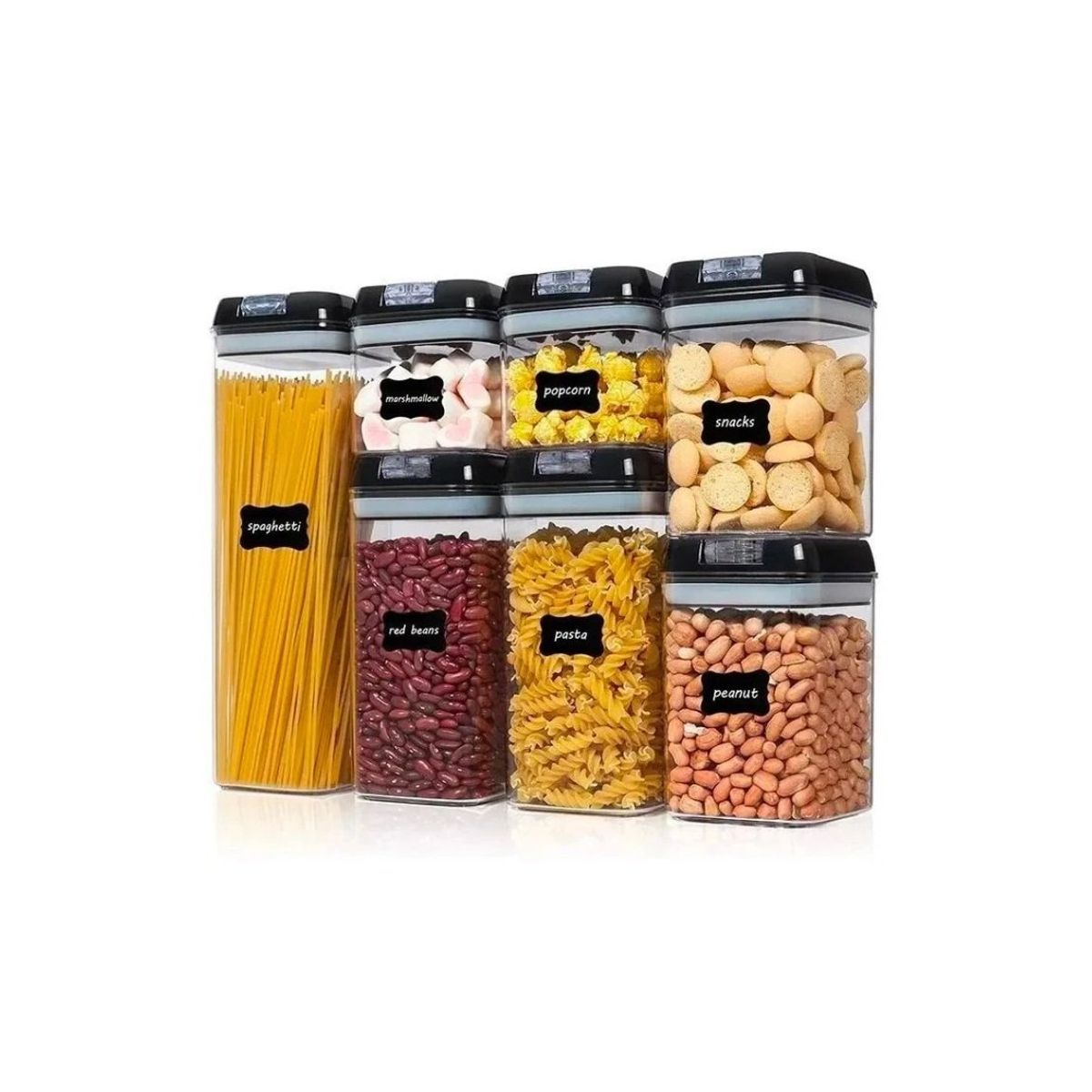 GENERICO - Set 7 Contenedores De Alimento Tapa Hermética Almacenamiento