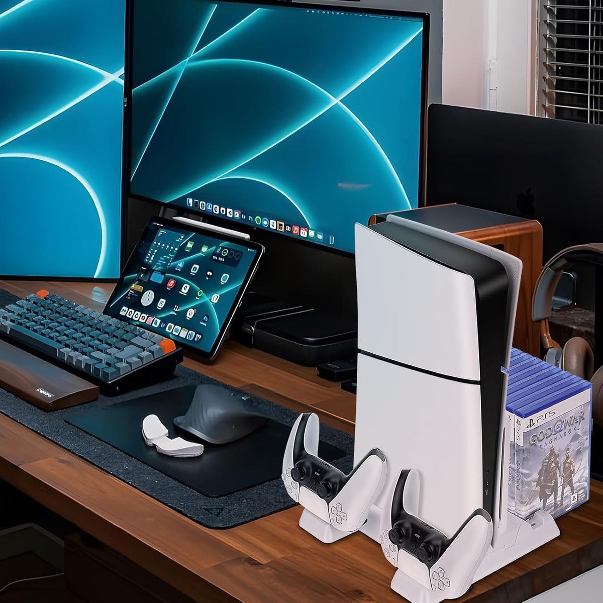 KUANGYE - Base Soporte Vertical Stand Para Ps5 Con Estación De Carga