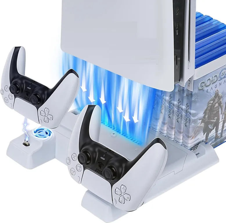 KUANGYE Base Soporte Vertical Stand Para Ps5 Con Estación De Carga
