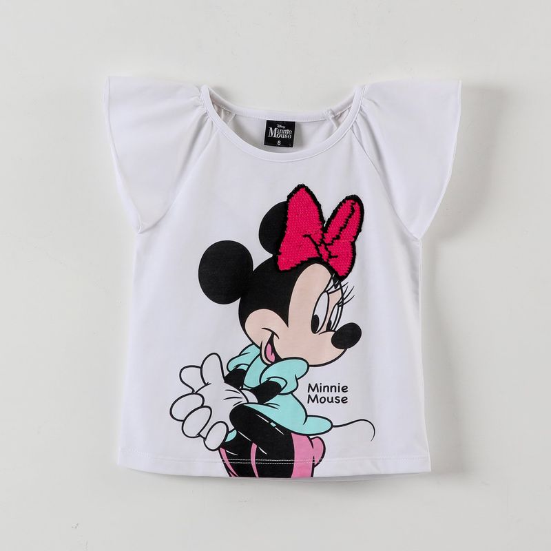 DISNEY - Polera Manga Corta Niña Minnie Blanco Disney