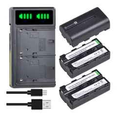 GENERICO - 3 BATERÍAS NP-F550 / NP-F570 + CARGADOR DOBLE BC-VM10 ALTERNATIVO SONY