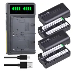 GENERICO - 4 BATERÍAS NP-F550 / NP-F570 + CARGADOR DOBLE BC-VM10 ALTERNATIVO SONY