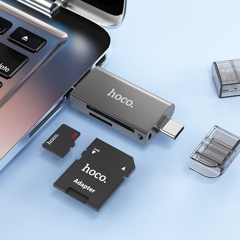 HOCO - Lector de tarjeta micro SD y SSD Hoco HB39 USB-A + Tipo-C