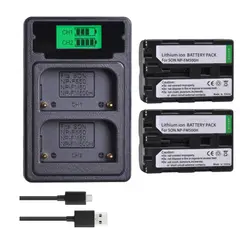 GENERICO - 2 BATERÍAS NP-FM500H + CARGADOR DOBLE BC-VM10 ALTERNATIVO SONY
