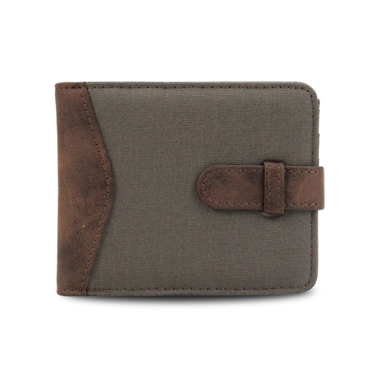 GENERICO - Billetera Cuerina Canvas Hombre Juno Musgo Verde Lincolns