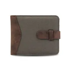 GENERICO - Billetera Cuerina Canvas Hombre Juno Musgo Verde Lincolns