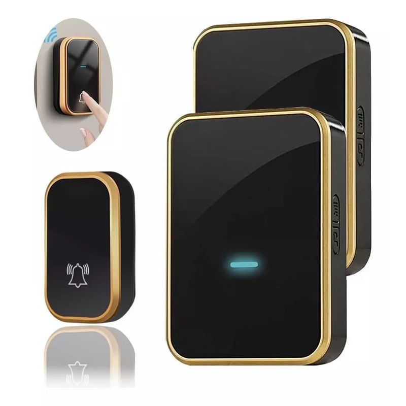 KUANGYE - Timbre Inalámbrico Impermeable Con Luz Led  2 Receptor