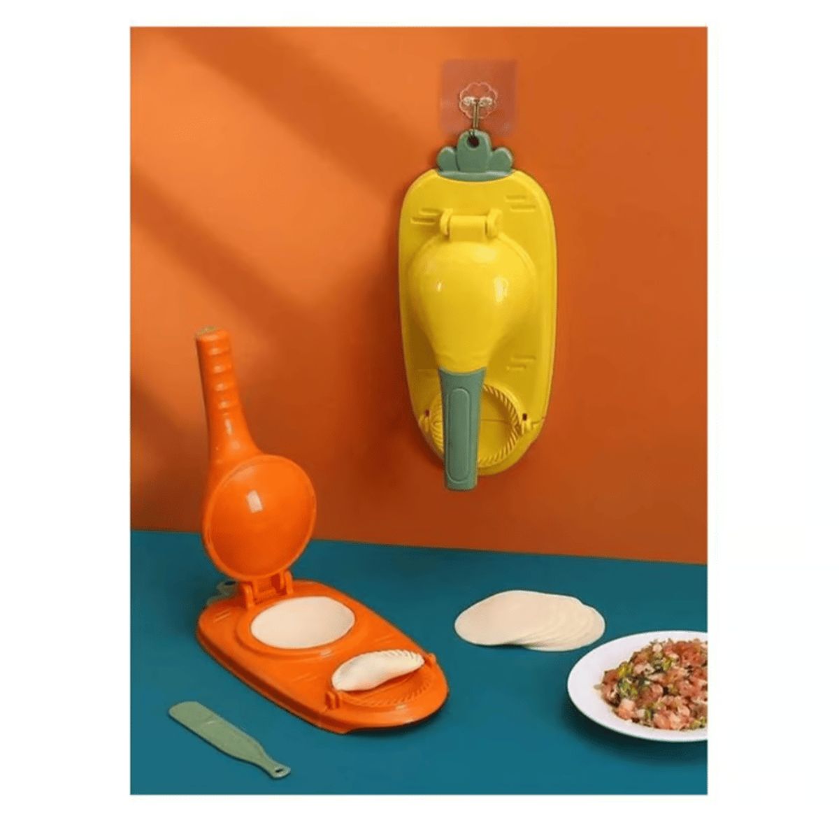 GENERICO - Maquina para Hacer Mini Empanadas Dumplings Naranja