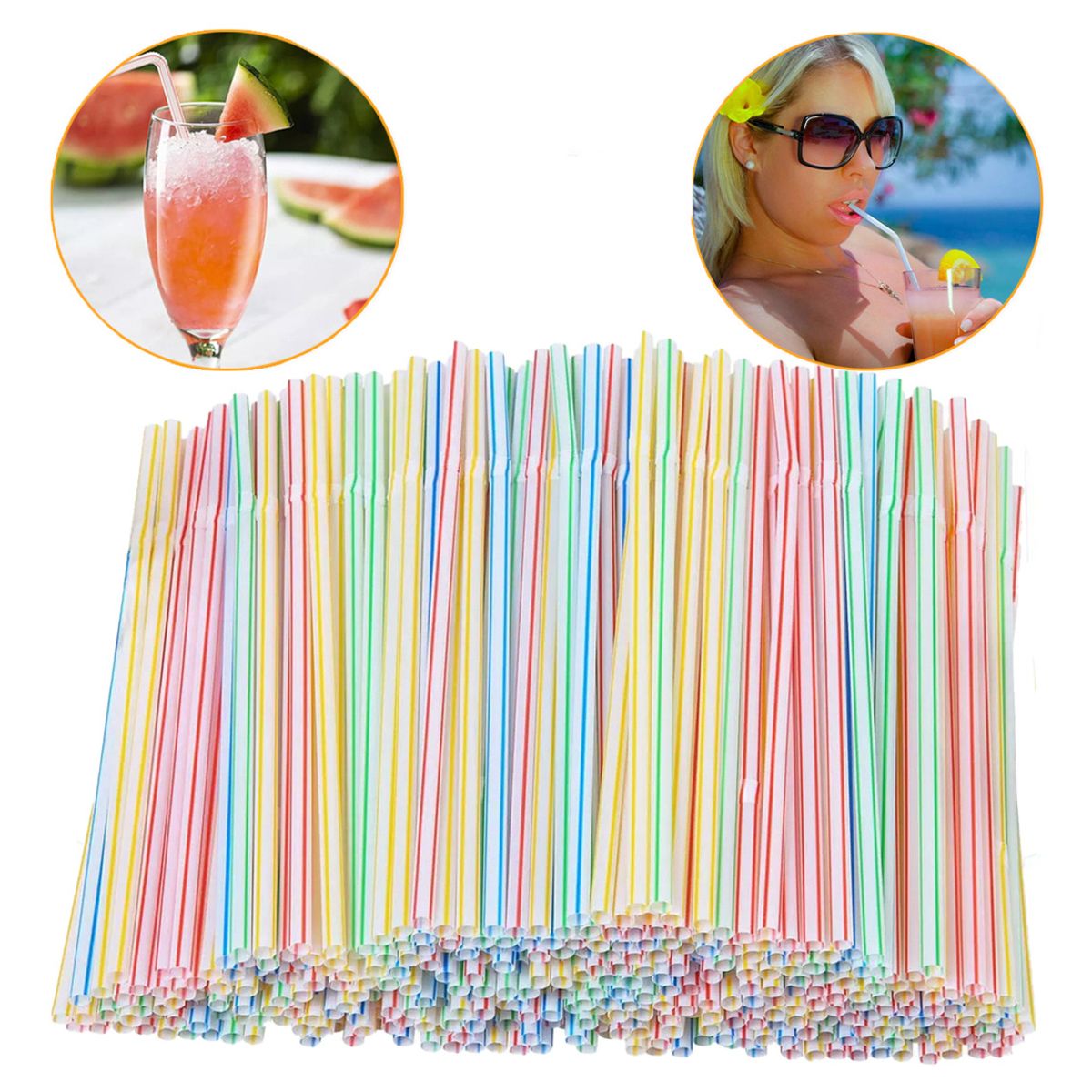 GENERICO - Bombilla Pajita 100% Reutilizable Colores X 200 Unidades Pcz