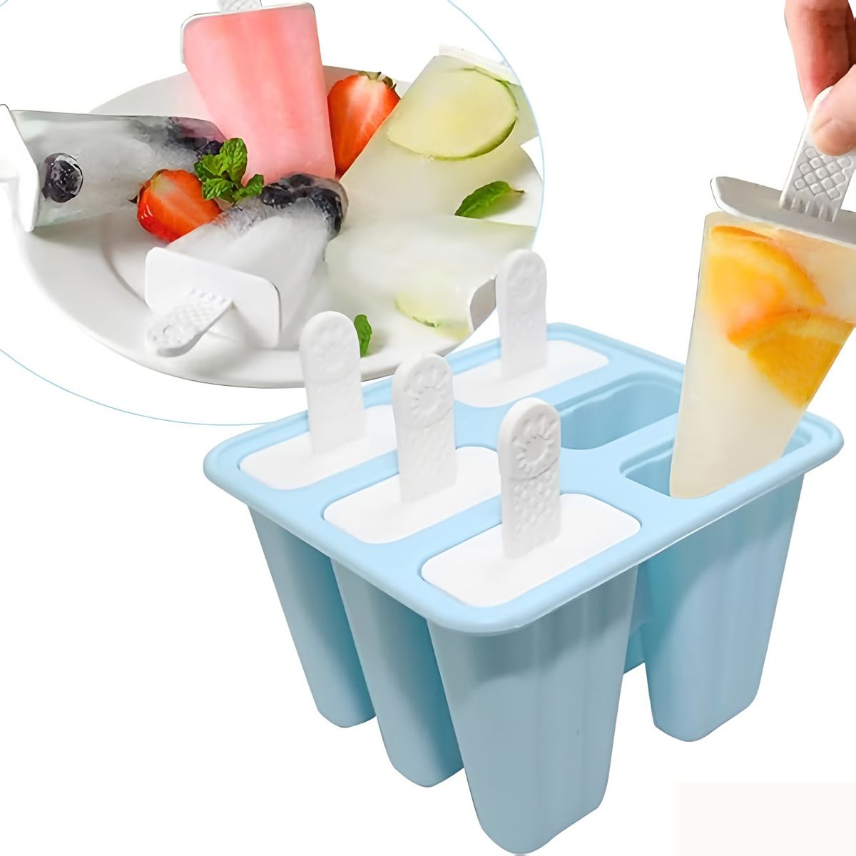 GENERICO - Moldes Para Paletas 6 Cavidades Perfecto Para El Verano