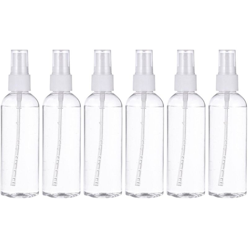 GENERICO - Set 6 Botella De Viaje Pulverizador 100 Ml Transparente