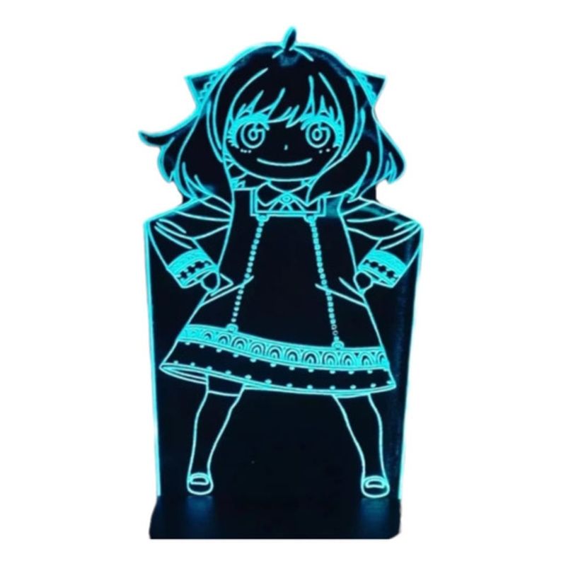 GENERICO - Lampara ilusión 3D Anya Spy x Family De 7 Colores