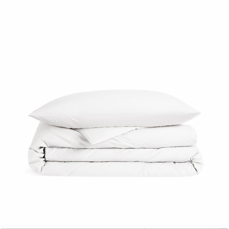 NATURALINO - Funda de Plumón Algodón Percal Blanco 1 Plaza