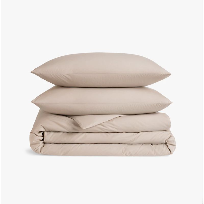 NATURALINO - Funda de Plumón Algodón Percal Beige Super King