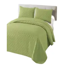 GENERICO - CUBRECAMA COLCHAS QUILT DE VERANO 2 PLAZAS VERDE